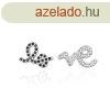 Agato Aszimmetrikus ezst flbeval felirattal Love AGT-E211