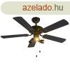 Mennyezeti ventiltor fekete 110 cm 3 lmpval, hzzsinrra