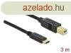DeLock USB 2.0 cable Type-C to Type-B 3m Black