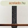 Rejtett eloszt, 3-as + 2 USB, szlcsiszolt titn fekete