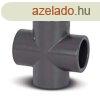 PVC Cross Fitting, 50 mm - kereszt idom, PVC csrendszerekhe
