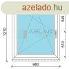 Gealan 100x120 egyszrny buk-nyl manyag ablak 3 rteg 