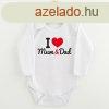 Body nyomott mintval New Baby I Love Mum and Dad