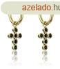 Marc Malone Aranyozott kereszt flbeval Avianna Black Earri
