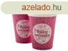 Szlinapi papr pohr 6 darabos - 250 ml, pink