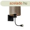 Fali lmpa fekete, bzs brsony rnykkal 18 cm - Brescia Co