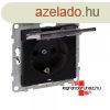 Legrand Suno 2P+F csatlakozaljzat csapfedllel IP21, feket