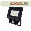 LED reflektor 30W, SMD fekete, szenzorral, meleg fehr fny 