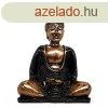 Buddha Figura Fekete, Arany - Kzepes