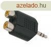 RCA / JACK Y-talakt, 2 x RCA aljzat - 3,5 JACK dug (ster