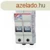 Szolr hengeres biztost aljzat 10x38mm 2P 1000V PMX-10