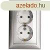 Legrand Valena 2x2P+F dugalj gyermekvdelemmel alumnium