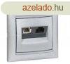 Legrand Valena RJ11 telefon dupla aljzat, alumnium