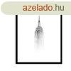 Keretezett falikp, Empire State Building, 50x70 cm, fekete-