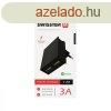 Gyorstlts Swissten Smart IC 3.A s 2 USB konektorral, feket