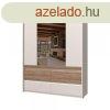 Ngy ajts, tkrs gardrbszekrny, vilgtssal, kasmr, t