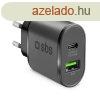 SBS Utaz adapter USB AFC/USB-C, PD 25W, fekete