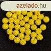 Cseh prselt goly gyngy - Alabaster Vivid Yellow - 4mm