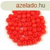 Cseh prselt goly gyngy - Alabaster Vivid Orange - 3mm