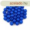 Cseh prselt goly gyngy - Alabaster Vivid Blue - 4mm