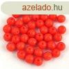 Cseh prselt goly gyngy - Alabaster Vivid Orange - 4mm