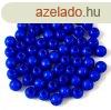 Cseh prselt goly gyngy - Alabaster Vivid Blue - 3mm