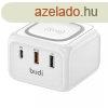 Inductive tlt 10W Budi 317TE, 2x USB + USB-C, 18W (white)