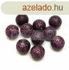 Cseh prselt goly gyngy - Etched Jet Purple - 8mm