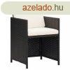 2 db fekete polyrattan kerti szk ht- s lprnval