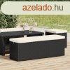 fekete polyrattan zsmolypad prnval 110 x 30 x 40 cm