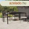 barna polyrattan s edzett veg kerti asztal 190 x 90 x 75 c