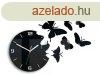 Moderné nástenné hodiny BUTTERFLIE 3D BLACK NH048