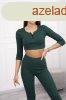 Crop-top kszlet rovtkolt anyagbl 9433 sttzld