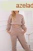 Hszigetelt crop-top trningruha szett 69416 sttbzs