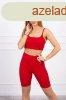 Crop top s rvid leggings szett magas derek 9354 piros mod