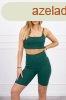 Crop top s rvid leggings szett magas derek 9354 sttzld