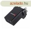 Hlzati adapter Swissten 2x USB 10,5W UK szmra, fekete