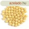 Cseh prselt goly gyngy - Milky Beige - 3mm