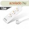 Eloszt 3-as - 3 x 1,5 mm - 1,5 m - 2 x USB-vel