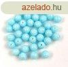 Prselt goly gyngy - Milky Turquoise Blue - 4mm