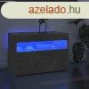 2 db betonszrke TV-szekrny LED-lmpkkal 60 x 35 x 40 cm