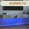 2 db betonszrke TV-szekrny LED-lmpkkal 60x35x15,5 cm