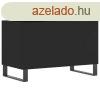 Fekete szerelt fa hanglemezszekrny 74,5x38x48 cm