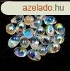 Cseh prselt csepp gyngy - crystal opal rainbow - 6x4 mm