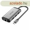 C tpus dokkol lloms HDMI-hez, 3x USB3.0, RJ45, PD 0,15 