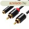 3,5 mm-es aljzat 2x RCA dug audiokbel 2 m-es szellzvel V