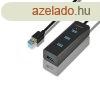 AXAGON HUE-S2BL 4x USB 3.0 hub gyorstlts tmogatssal