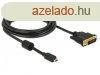 DeLock HDMI cable Micro-D male > DVI-D (Dual Link) 24+1 m