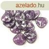 Rose petal gyngy - Light Amethyst Silver Splash - 14x13mm