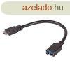 OTG adapter, USB-A - micro USB-B, fekete, 150mm, Akyga AK-AD